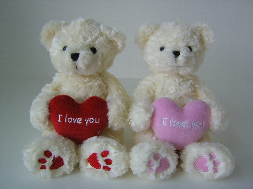 Chinese valentine plush toy of bear