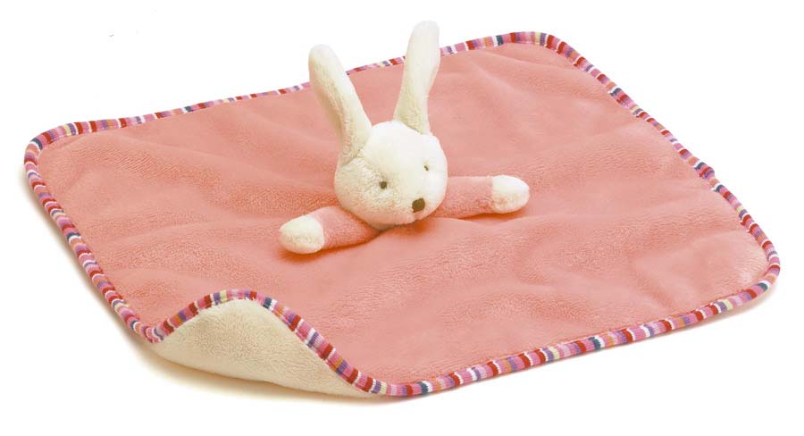 Chinese plush toy of pink rabbit comforter