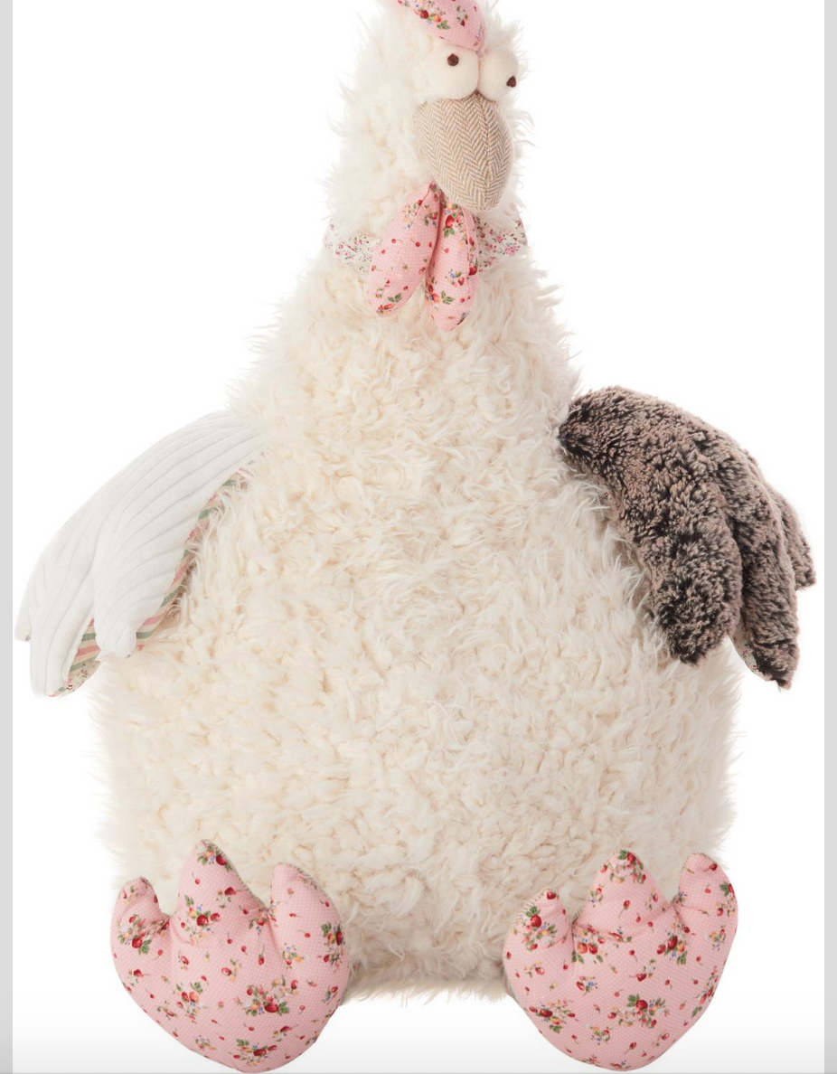 Chniese plush toy of cream rooster